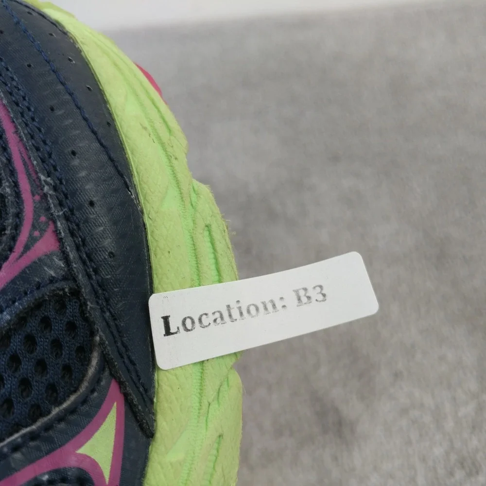 Saucony Cohesion 12 Youth Girls Size 5.5 Running Shoes Low Top Blue Purple Lime